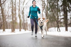 Jogging with dog